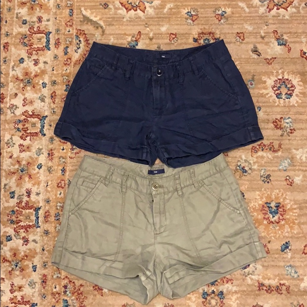2 FOR 1 GAP Shorts, Green Khaki & Navy  - size 2